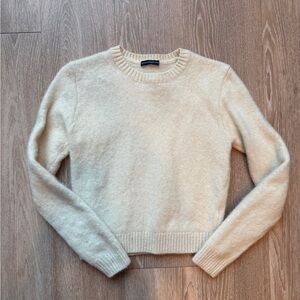 Brandy Melville Soft Cream Crew Neck Sweater